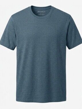 NWOT Eddie Bauer Mens L Heather Blue Legendwash Short Sleeve Tee Goose Logo